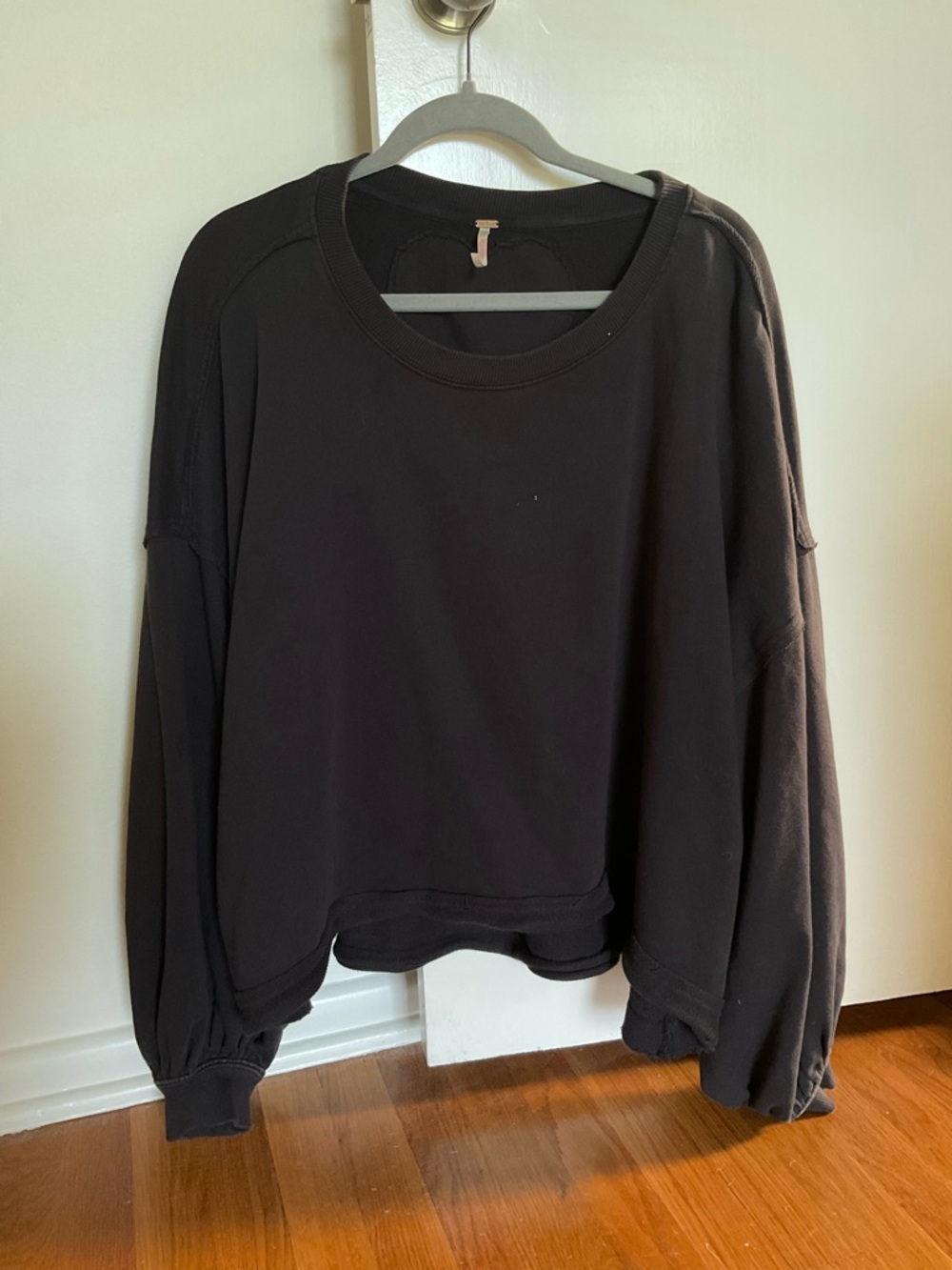 Free People Black Trish Sweatshirt